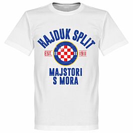 Hajduk Split Croatia t shirt handmade team sports UEFA Europa HNK soccer White 