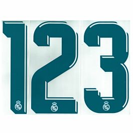 2017 2018 OFFICIAL SPORTING ID REAL MADRID HOME NUMBERS 255mm = PLAYER SIZE 