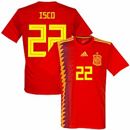 Spain Home Isco 22 Jersey 2018 / 2019 (Fan Style Printing)