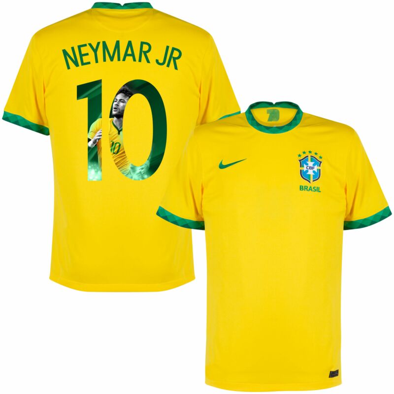 BRAZIL NEYMAR JR 10 RETRO FOOTBALL TEE SHIRT SIZE MEN'S LARGE BRAND NEW 