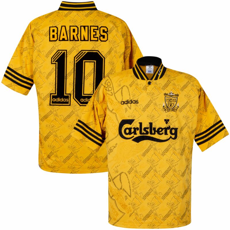 Barnes #10 Liverpool 1994-1996 FLEX Third Football Nameset for Shirt LFC 