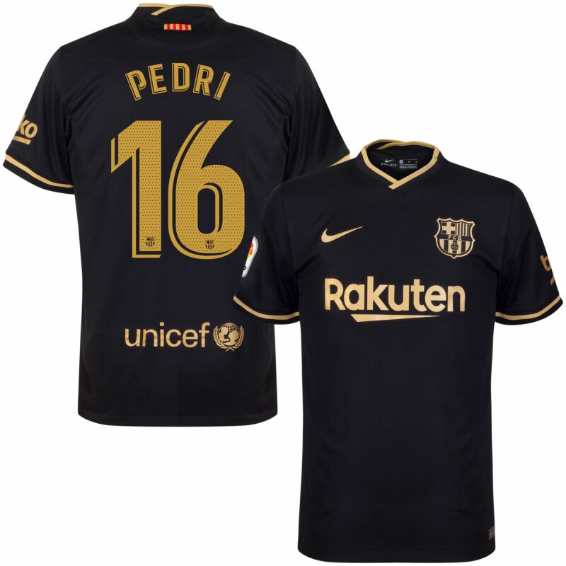 Barcelona Camiseta Replica 1ª EQ Producto con Licencia FC 100% Poliéster – Dorsal 16 PEDRI Temporada 21/22 Adulto Talla M
