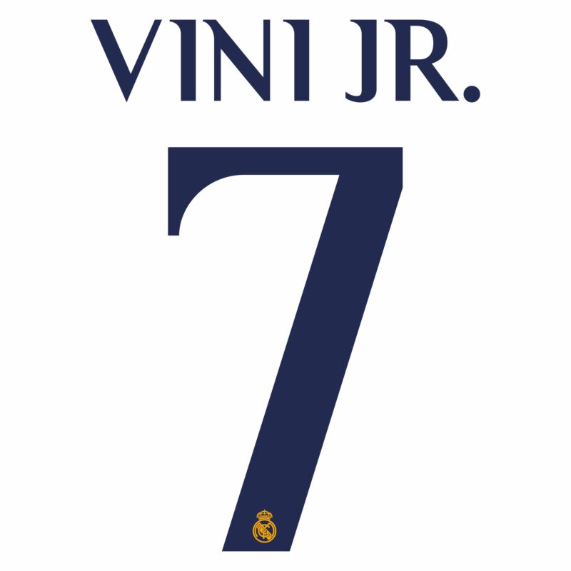 Vini Jr. 7 (Dorsal Estilo Trofeo) - 23-24 Real Madrid Local Niño
