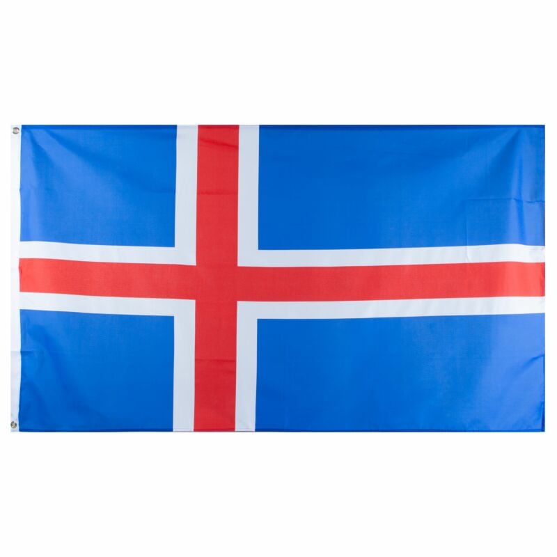 ICELAND ICELANDIC NATIONAL LARGE 5 x 3FT FANS SUPPORTERS .FLAG 90x150CM pols 