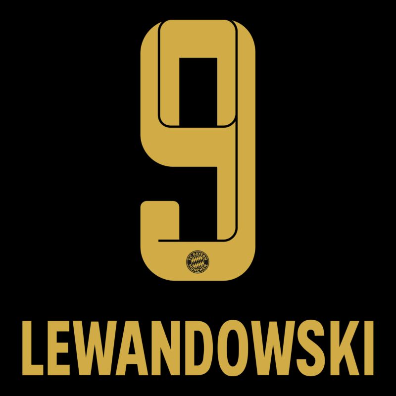 Flocage Nameset Lewandowski #9 Bayern Munchen 2019-2021 Home Domicile Munich 