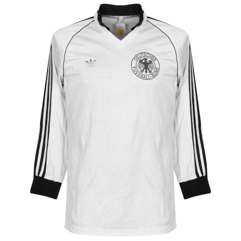 Bloquear tribu sin cable adidas Camiseta Germany 1980-1982 Local M/L - Condición Bueno - Talla Larga