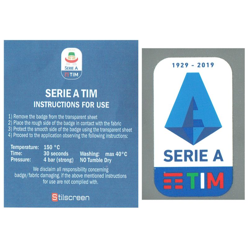 2019 2020 OFFICIAL SERIE A TIM SLEEVE PATCH = PLAYER SIZE 