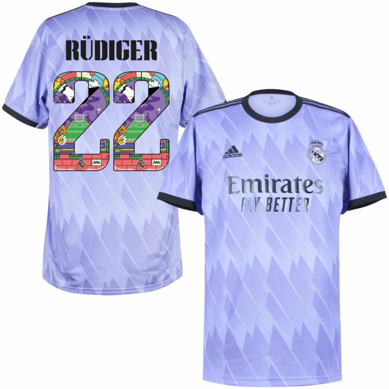 adidas Real Madrid Away Rüdiger 22 Jersey 2022-2023 (Pre-Season Printing)