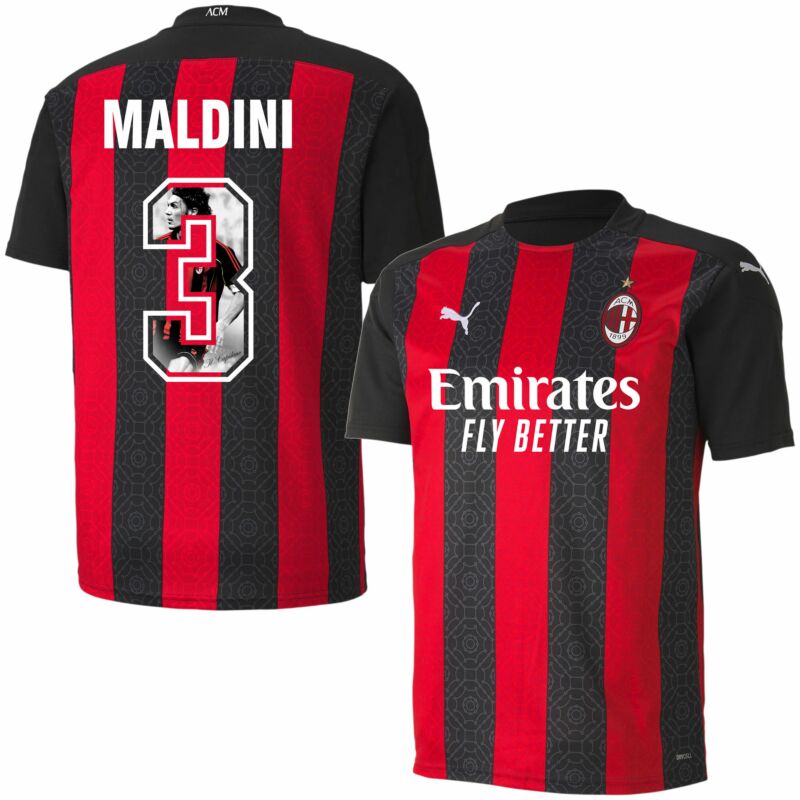 AC Mailand Milan # 3 Maldini Mund und Nasenschutz Trikot Shirt 