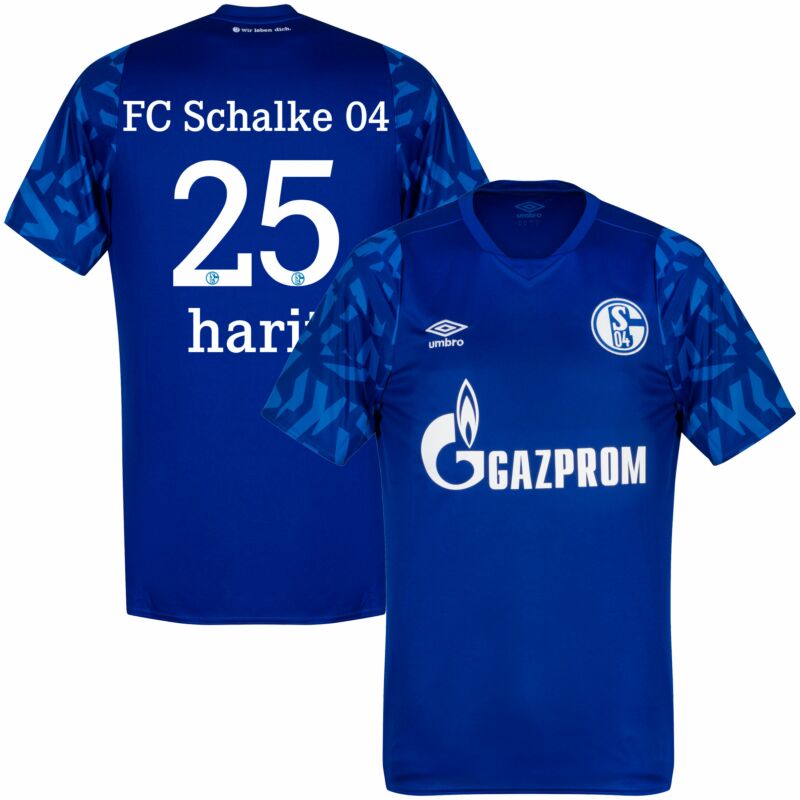 Blue Umbro 2019-2020 Schalke CVC Polo Football Soccer T-Shirt Trikot 