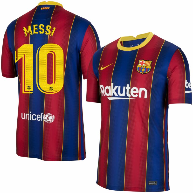 2020/21 FC Barcelona #10 Lionel Messi Home Champions League Jersey 
