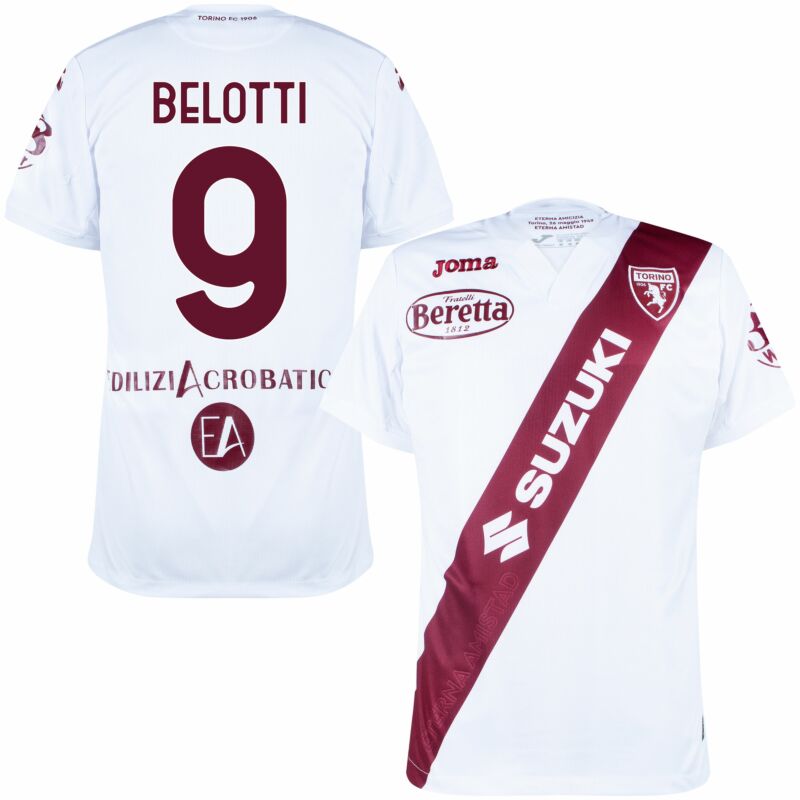 Joma Torino FC Away Belotti 9 Jersey 2021-2022 (Fan Style Printing)