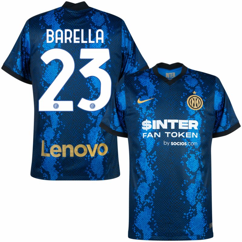 2022 para niño y adulto Camiseta oficial del club Barella del Inter 2021 Nicolò 23 Home réplica autorizada 