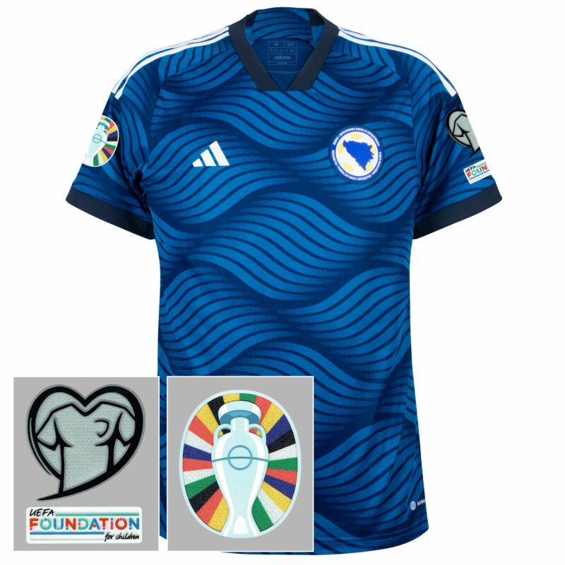 adidas Bosnia and Herzegovina Home Shirt 2022-2023 incl. Euro 2024  Qualifying Patch Set
