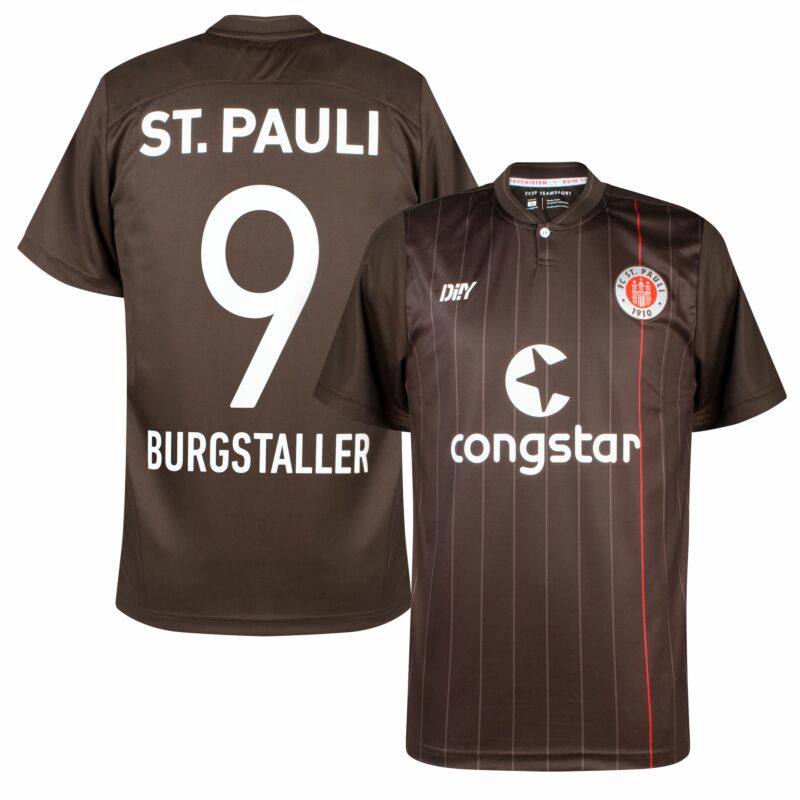 Disciplinario Fugaz pasión D!Y Camiseta St Pauli Burgstaller 9 Local 2021-2022 (Dorsal Oficial)