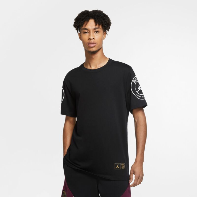 muelle Especial Mirar atrás Nike T-shirt PSG x Jordan Logo - Negro 2020-2021