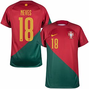 22-23 Portugal Home Shirt + Neves 18 (Official Printing)