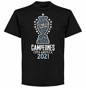 Argentina 2020 Copa America Champions T-shirt - Black