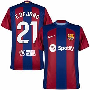 23-24 Barcelona Home Shirt + F. de Jong 21 (La Liga)