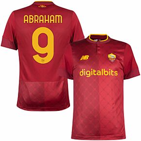 22-23 AS Roma Home Elite Shirt + Abraham 9 (Official Printing)