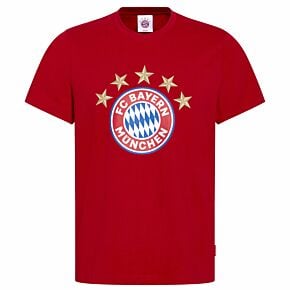 Bayern Munich 5 Star Logo T-Shirt - Red