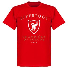 Liverpool Crest Champions of Europe Tee - Red