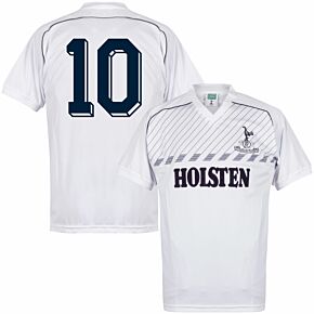 85-86 Tottenham Home Shirt + No.10 (Retro Flock Printing)