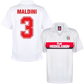 1988 AC Milan Away Retro Shirt + Maldini 3 (Retro Flock Printing)