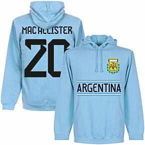 Argentina Mac Allister 20 Team Hoodie - Sky Blue