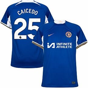 23-24 Chelsea Home Shirt (incl. Sponsor) + Caicedo 25 (Premier League)