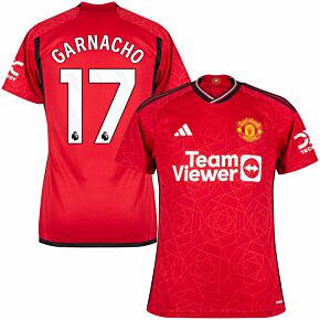 23-24 Man Utd Home Shirt + Garnacho 17 (Premier League)