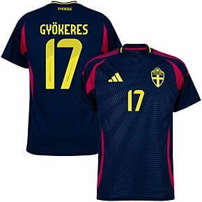 24-25 Sweden Away Shirt + Gyökeres 17 (Official Printing)