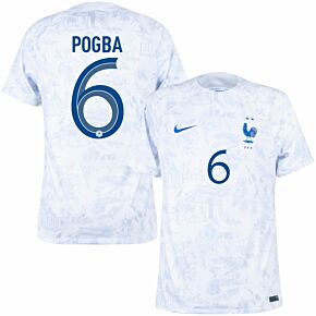 22-23 France Away Shirt + Pogba 6 (Official Printing)