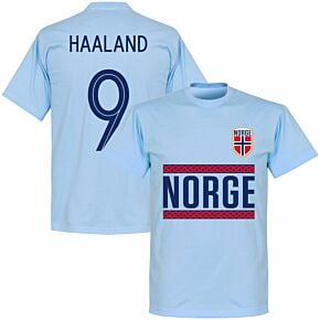 Norway Team Haaland 9 T-shirt - Sky Blue