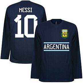 Argentina Messi 10 Team L/S T-shirt - Navy