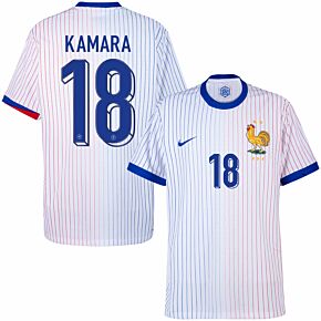 24-25 France Dri-Fit ADV Match Away Shirt + Kamara 18 (Official Printing)
