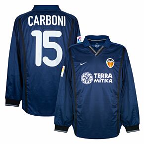 00-01 Valencia Away L/S Players Jersey + Carboni No.15
