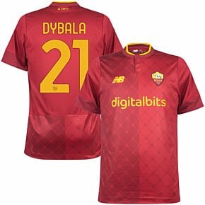 22-23 AS Roma Home Shirt + Dybala 21 (Official Printing)