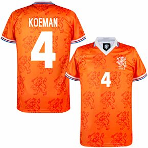 1994 Holland Home Retro Shirt + Koeman 4 (Retro Flock Printing)