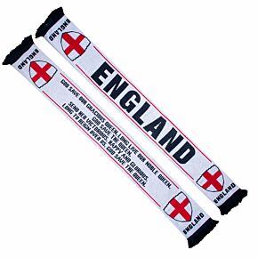 England 'God Save The Queen' Jacquard Scarf - White