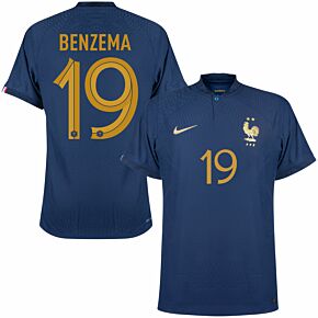 22-23 France Dri-Fit ADV Match Home Shirt + Benzema 19 (Official Printing)