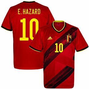 20-21 Belgium Home Shirt + E.Hazard 10