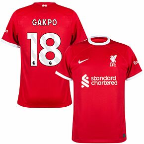 23-24 Liverpool Home Shirt + Gakpo 18 (Premier League)