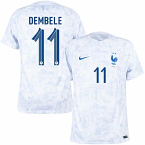 22-23 France Away Shirt + Dembele 11 (Official Printing)