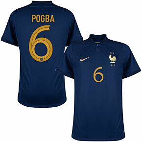 22-23 France Home Shirt + Pogba 6 (Official Printing)