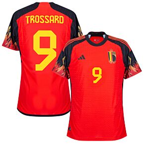 22-23 Belgium Home Authentic Shirt + Trossard 9 (Official Printing)