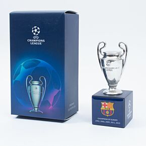 Barcelona Winners UEFA Champions League Official Replica 3D Trophy on Wooden Pedestal (70mm)