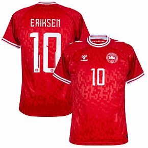 24-25 Denmark Home Shirt + Eriksen 10 (Official Printing)