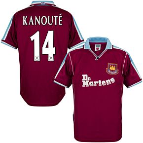 2000 West Ham Utd Home Retro Shirt + Kanoute 14 (Retro Flex Printing)
