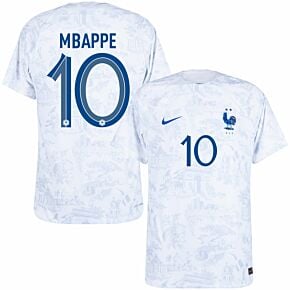 22-23 France Dri-Fit ADV Match Away Shirt + Mbappe 10 (Official Printing)